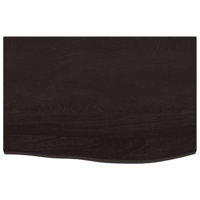 Berkfield Home Table Top Dark Grey 60x40x2 cm Treated Solid Wood Oak - Size: 60 x 40 x 2 cm - image 1