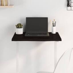 Berkfield Home Table Top Dark Grey 60x40x2 cm Treated Solid Wood Oak - Size: 60 x 40 x 2 cm - thumbnail 2