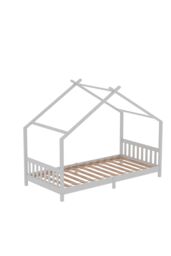 Living and Home White Pine Wood House Bed Frame - thumbnail 3