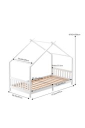Living and Home White Pine Wood House Bed Frame - thumbnail 6