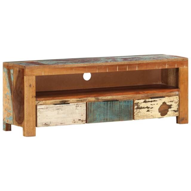 Berkfield Home TV Cabinet 110x30x40 cm Solid Reclaimed Wood in Brown - Size: 110 x 30 x 40 cm - image 1