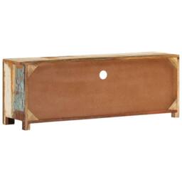 Berkfield Home TV Cabinet 110x30x40 cm Solid Reclaimed Wood in Brown - Size: 110 x 30 x 40 cm - thumbnail 4