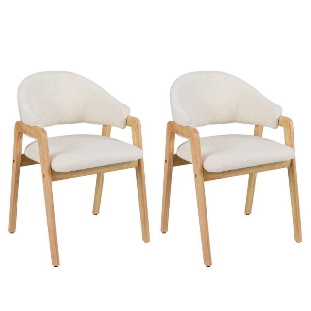 Costway Modern Dining Chair Set of 2 Kitchen Chair w/Padded Seat in White - image 1