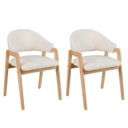 Costway Modern Dining Chair Set of 2 Kitchen Chair w/Padded Seat in White