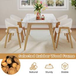 Costway Modern Dining Chair Set of 2 Kitchen Chair w/Padded Seat in White - thumbnail 7