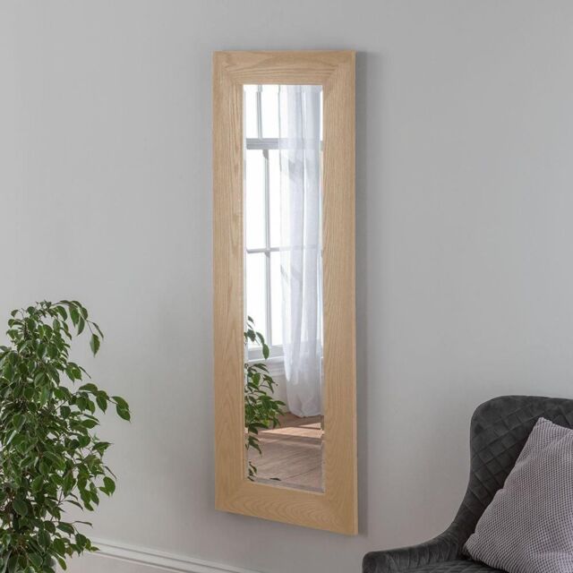 Yearn Mirrors Oak Effect Framed wall mirror 131.5x47.5cm in Natural - Size: 131.5x47.5 cm - image 1