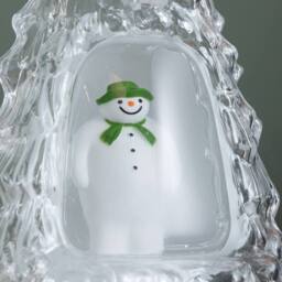 Samuel Alexander 33cm Light up Christmas Tree Water Spinner with The Snowman & LEDs in Clear - thumbnail 5