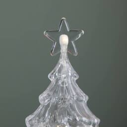 Samuel Alexander 33cm Light up Christmas Tree Water Spinner with The Snowman & LEDs in Clear - thumbnail 4
