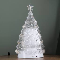 Samuel Alexander 33cm Light up Christmas Tree Water Spinner with The Snowman & LEDs in Clear - thumbnail 6