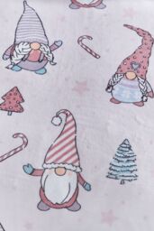 Catherine Lansfield 'Christmas Gnomes' Blanket Throw in Pink - Size: 130 cm x 170 cm - thumbnail 3