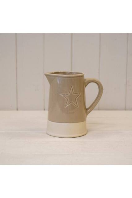 KDMD Warm Grey Debossed Star Jug in Light Sand - image 1