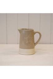 KDMD Warm Grey Debossed Star Jug in Light Sand