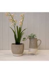 KDMD Warm Grey Debossed Star Jug in Light Sand - thumbnail 3