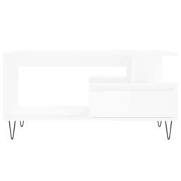 Berkfield Home Coffee Table White 90x49x45 cm Engineered Wood - Size: 90 x 49 x 45 cm - thumbnail 5