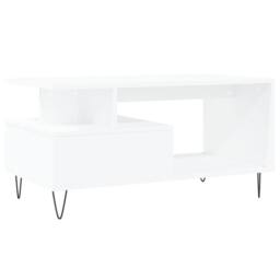 Berkfield Home Coffee Table White 90x49x45 cm Engineered Wood - Size: 90 x 49 x 45 cm - thumbnail 8