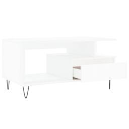 Berkfield Home Coffee Table White 90x49x45 cm Engineered Wood - Size: 90 x 49 x 45 cm - thumbnail 6