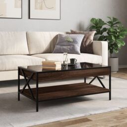 Berkfield Home Coffee Table with Infinity LED Brown Oak 90x50x38 cm - Size: 90 x 50 x 38 cm - thumbnail 4