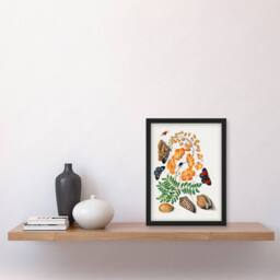 Artery8 Flowers Butterflies & Seashells Bolton Framed Wall Art Print - Size: A4 - thumbnail 2