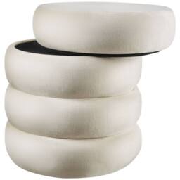 tectake Stool Altu - Padded Seat, Large Storage Space in Cream