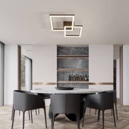 Pheashine Modern Double Ring LED Ceiling Light 36W Sand Black 49x35cm - Size: 49x35 cm - thumbnail 7