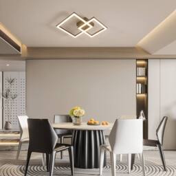 Pheashine Modern Double Ring LED Ceiling Light 36W Sand Black 49x35cm - Size: 49x35 cm - thumbnail 6
