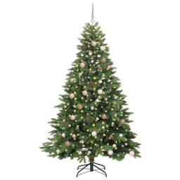 Berkfield Home Artificial Christmas Tree with 300 LEDs Green 210 cm PE & PVC - thumbnail 3