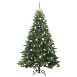 Berkfield Home Artificial Christmas Tree with 300 LEDs Green 210 cm PE & PVC - thumbnail 4