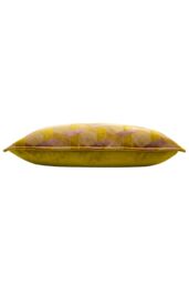 Paoletti Delano Geometric Velvet Cushion in Yellow - Size: 40 cm x 60 cm - thumbnail 3