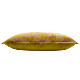 Paoletti Delano Geometric Velvet Cushion in Yellow - Size: 40 cm x 60 cm - thumbnail 4