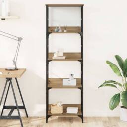 Berkfield Home Bookshelf Artisan Oak 50x33x153 cm Engineered Wood in Brown - Size: 50 x 33 x 153 cm - thumbnail 2