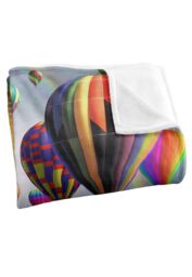JQ Licensing Royce Mcclure Hot Air Balloon Sky Roads Silky Touch Super Soft Throw Blanket 152 X 127 cm in White - thumbnail 3