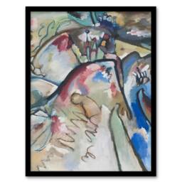 Artery8 Kandinsky Framed Wall Art Print Improvisation 21A Abstract Landscape - Size: A4 - thumbnail 1