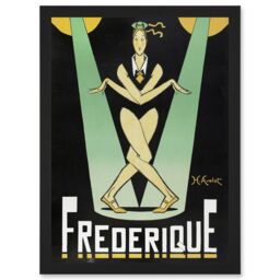 Artery8 Avelot Frederique Music Hall Star Advert Artwork Framed Wall Art Print A4 in Black - thumbnail 1