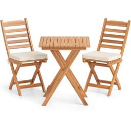 Kelvenix 3 PCS Acacia Wood Bistro Set Folding in Brown - Size: 0.6m2 - thumbnail 1