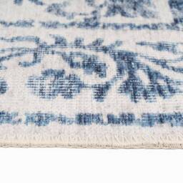 Kukoon Beige Blue Distressed Hallway Runner Rug Non Slip & Washable in Mid Blue - Size: 60 cm x 240 cm - thumbnail 3