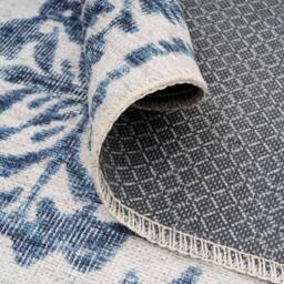 Kukoon Beige Blue Distressed Hallway Runner Rug Non Slip & Washable in Mid Blue - Size: 60 cm x 240 cm - thumbnail 5