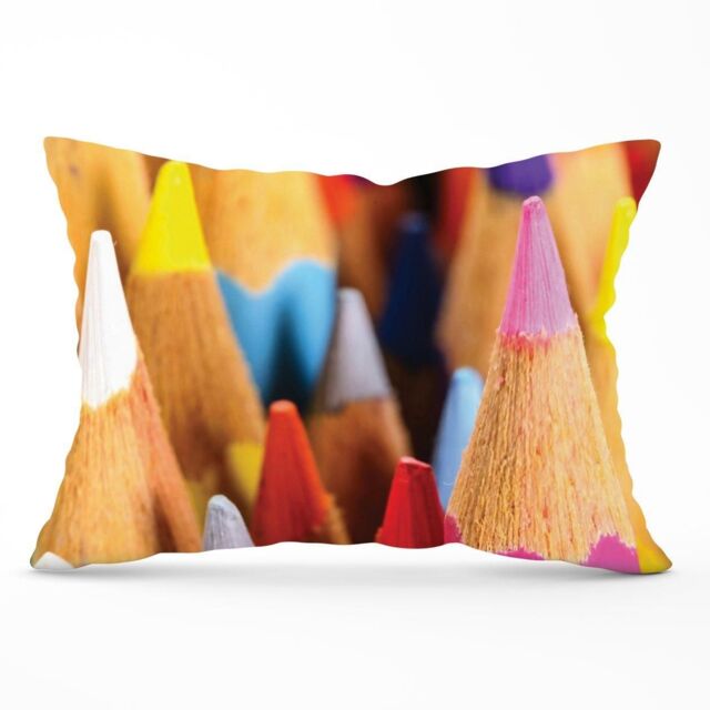 Warren Reed - Designer Colouring Pencils Cushions in Pink - Size: 45 cm x 45 cm - image 1