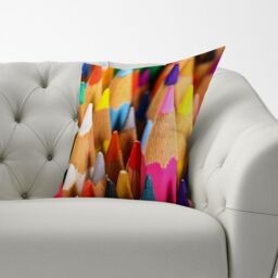 Warren Reed - Designer Colouring Pencils Cushions in Pink - Size: 45 cm x 45 cm - thumbnail 3