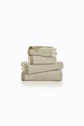 The Lyndon Company Willow Weave Stripe Towel In Luxurious 550gsm Pure Cotton in Natural - thumbnail 2