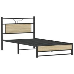 Berkfield Home Bed Frame without Mattress Sonoma Oak 100x190 cm Engineered Wood in Brown - thumbnail 3
