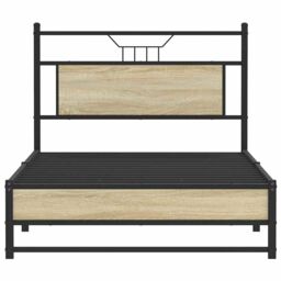 Berkfield Home Bed Frame without Mattress Sonoma Oak 100x190 cm Engineered Wood in Brown - thumbnail 6