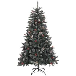 Berkfield Home Modern Artificial Christmas Tree with 300 LEDs Green 99 x 99 x 180 cm - thumbnail 5