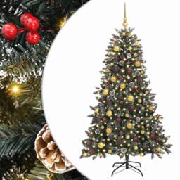 Berkfield Home Modern Artificial Christmas Tree with 300 LEDs Green 99 x 99 x 180 cm - thumbnail 3