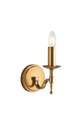 Netlighting Stanford 1 Light Indoor Candle Wall Light Antique Brass E14 in Gold - thumbnail 1