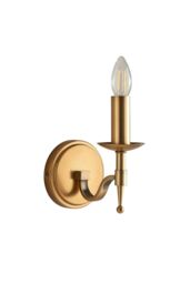 Netlighting Stanford 1 Light Indoor Candle Wall Light Antique Brass E14 in Gold - thumbnail 6