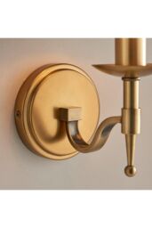 Netlighting Stanford 1 Light Indoor Candle Wall Light Antique Brass E14 in Gold - thumbnail 5