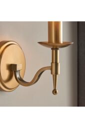 Netlighting Stanford 1 Light Indoor Candle Wall Light Antique Brass E14 in Gold - thumbnail 4