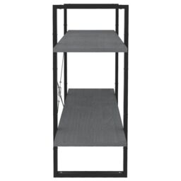 Berkfield Home 2-Tier Book Cabinet Grey 100x30x70 cm Solid Pine Wood - Size: 100 x 30 x 70 cm - thumbnail 6