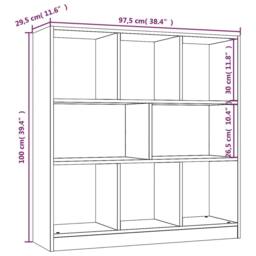Berkfield Home Book Cabinet Brown Oak 97.5x29.5x100 cm Engineered Wood - thumbnail 7