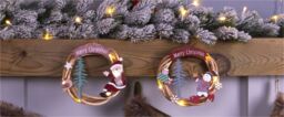 Netagon Battery Powered Wicker Christmas Wreath in Red - thumbnail 8